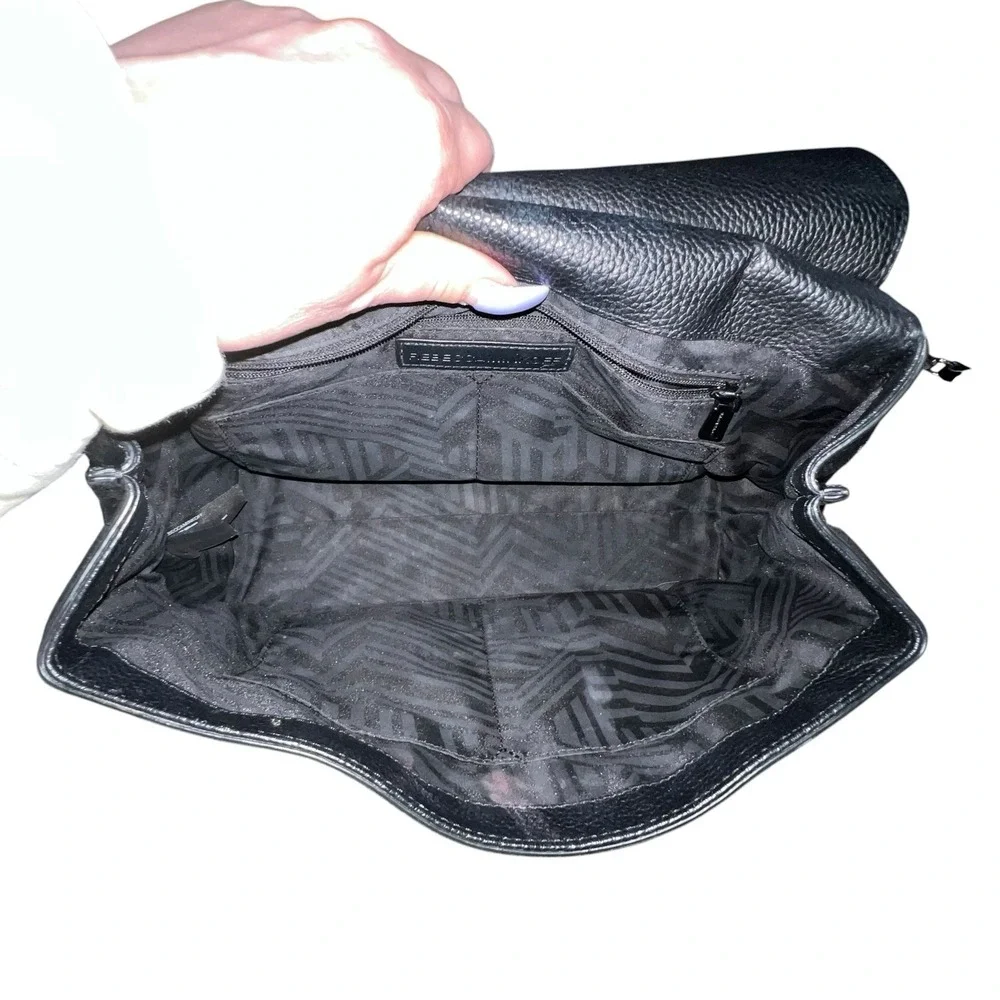 Rebecca Minkoff Medium Keith‎ Suede & Leather Satchel Handbag Crossbody Black